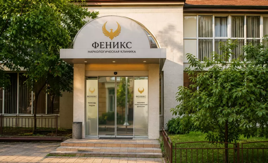 Вход в наркологическую клинику «Феникс» в Тейкове